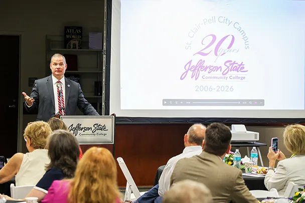 Dr. Keith Brown at Pell City Campus 20th Anniversary speaking