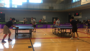 table tennis action - Bryan Easterling and Drake Jones