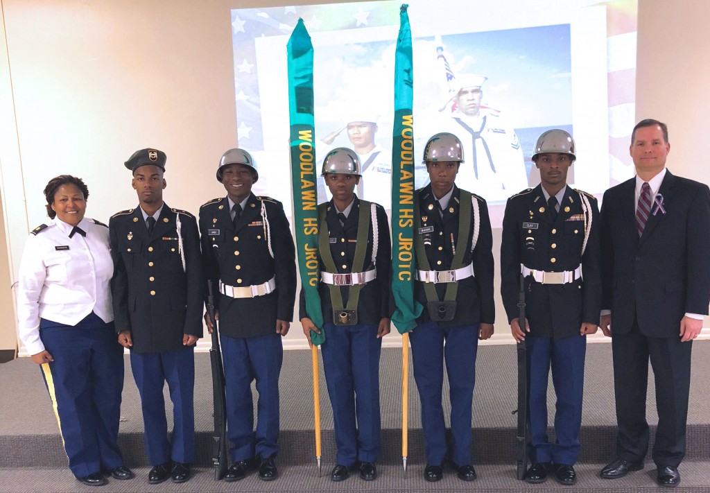 Keith and ROTC Students Crop Just Above Flags