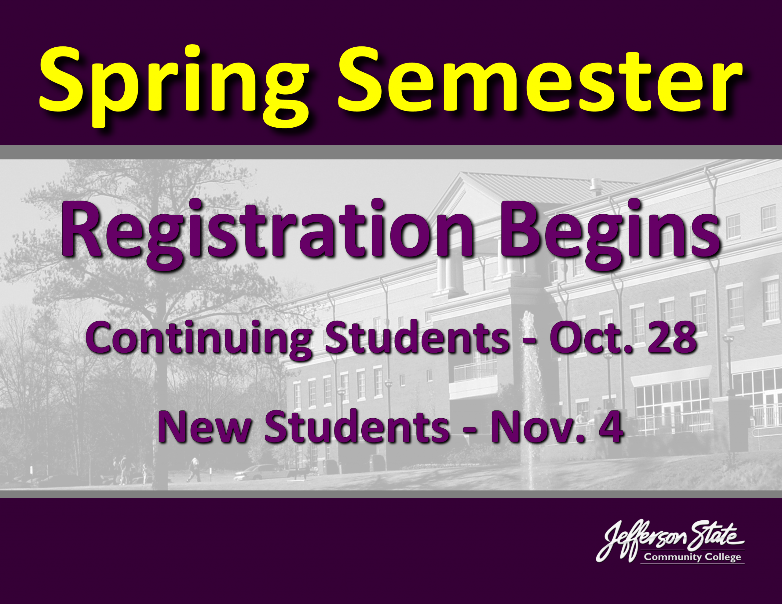 Spring 2020 Registration Dates Jefferson State Community College