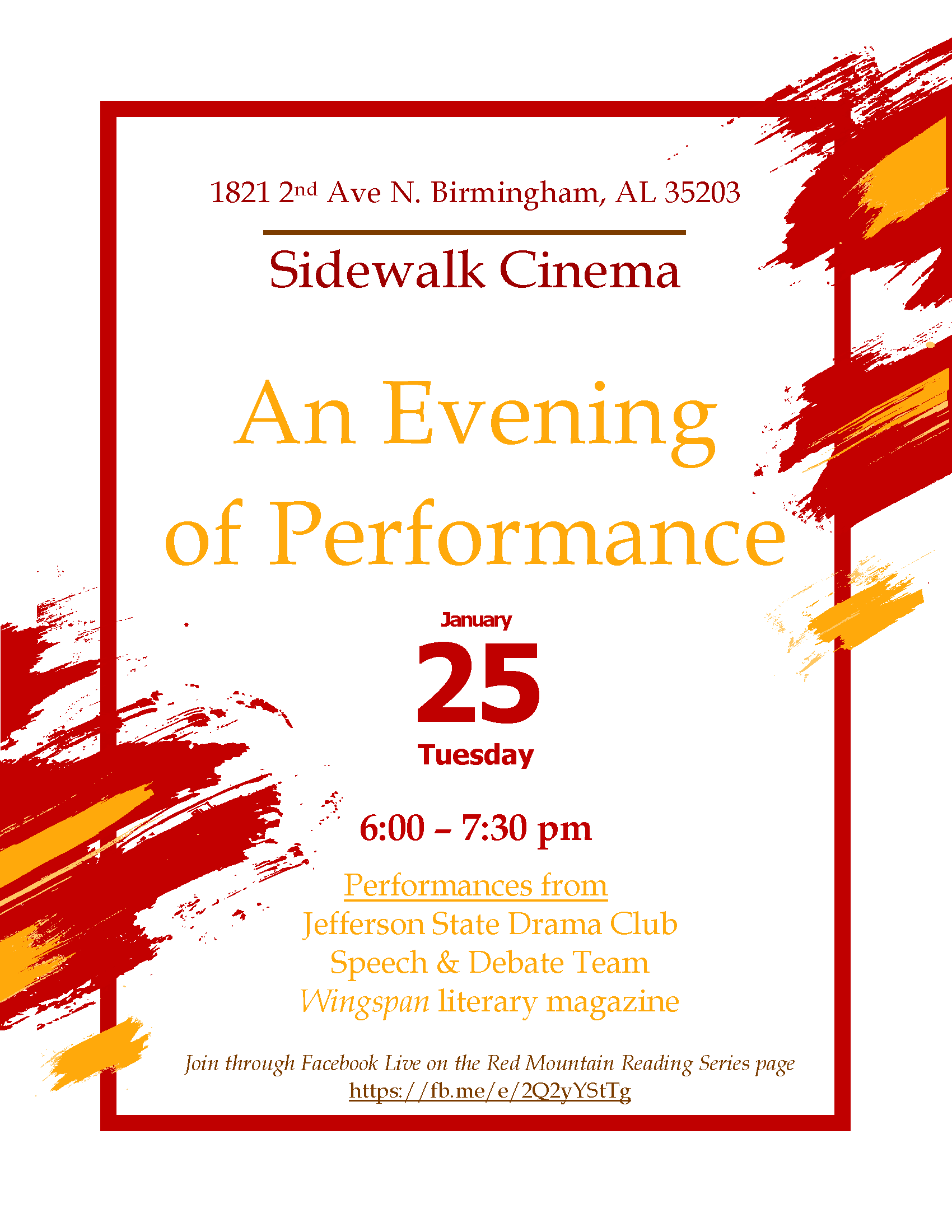 Evening of Performance flyer 2022