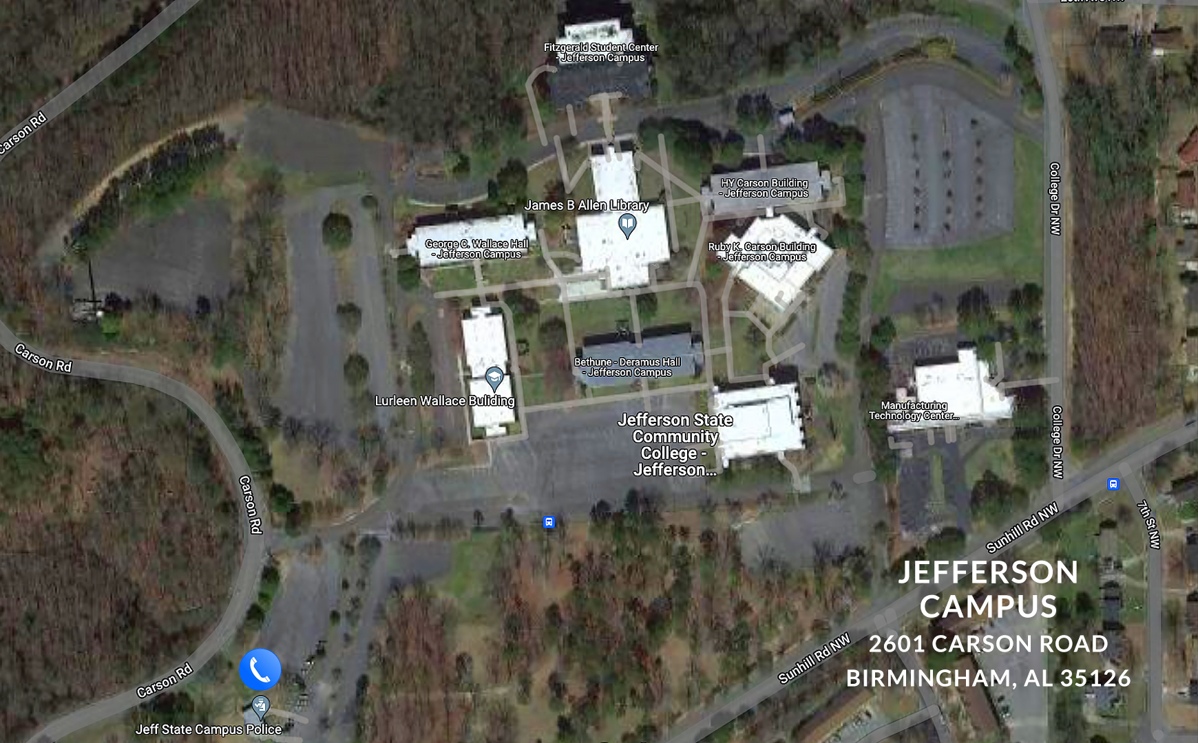 Jefferson Campus Emergency Phone Locations