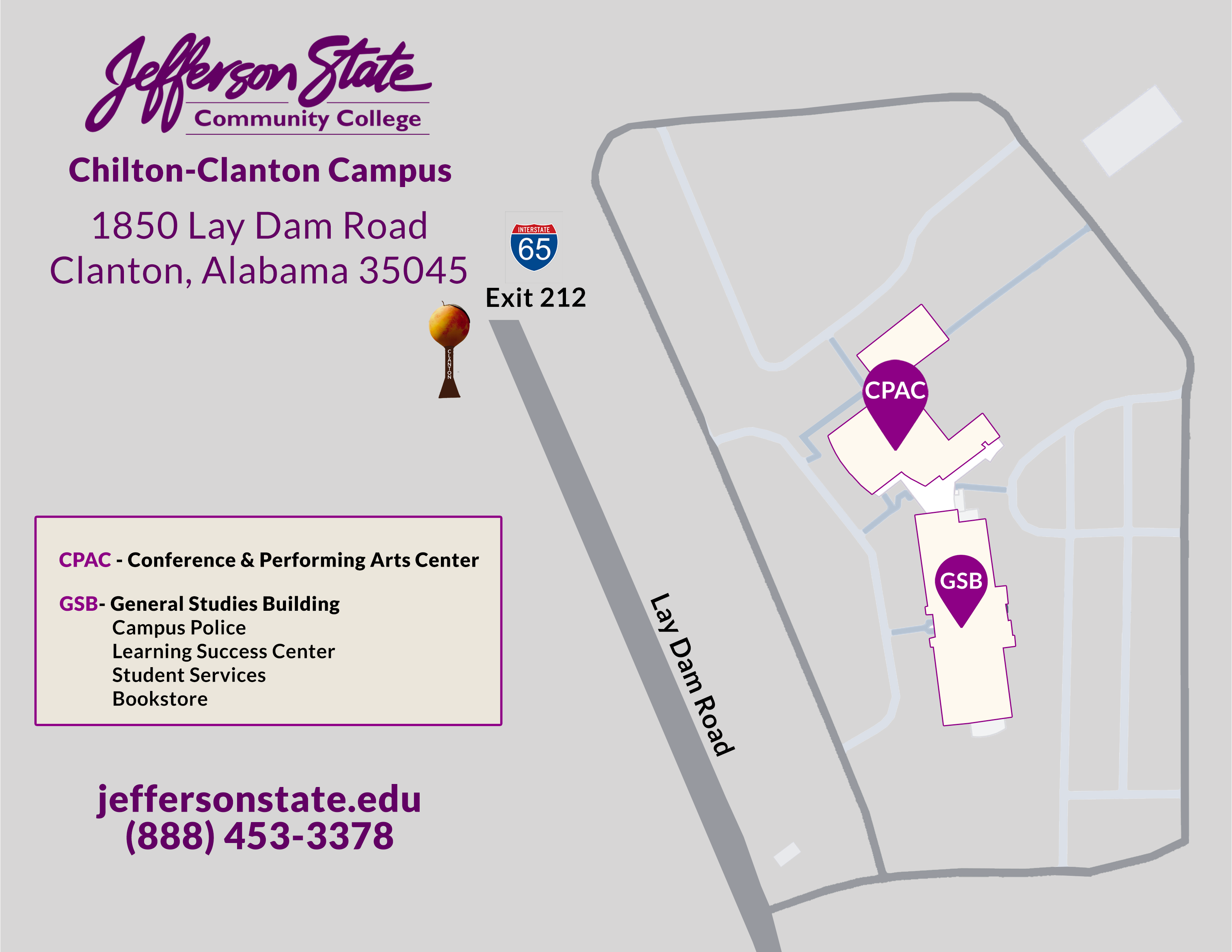 Chilton Clanton Campus Map